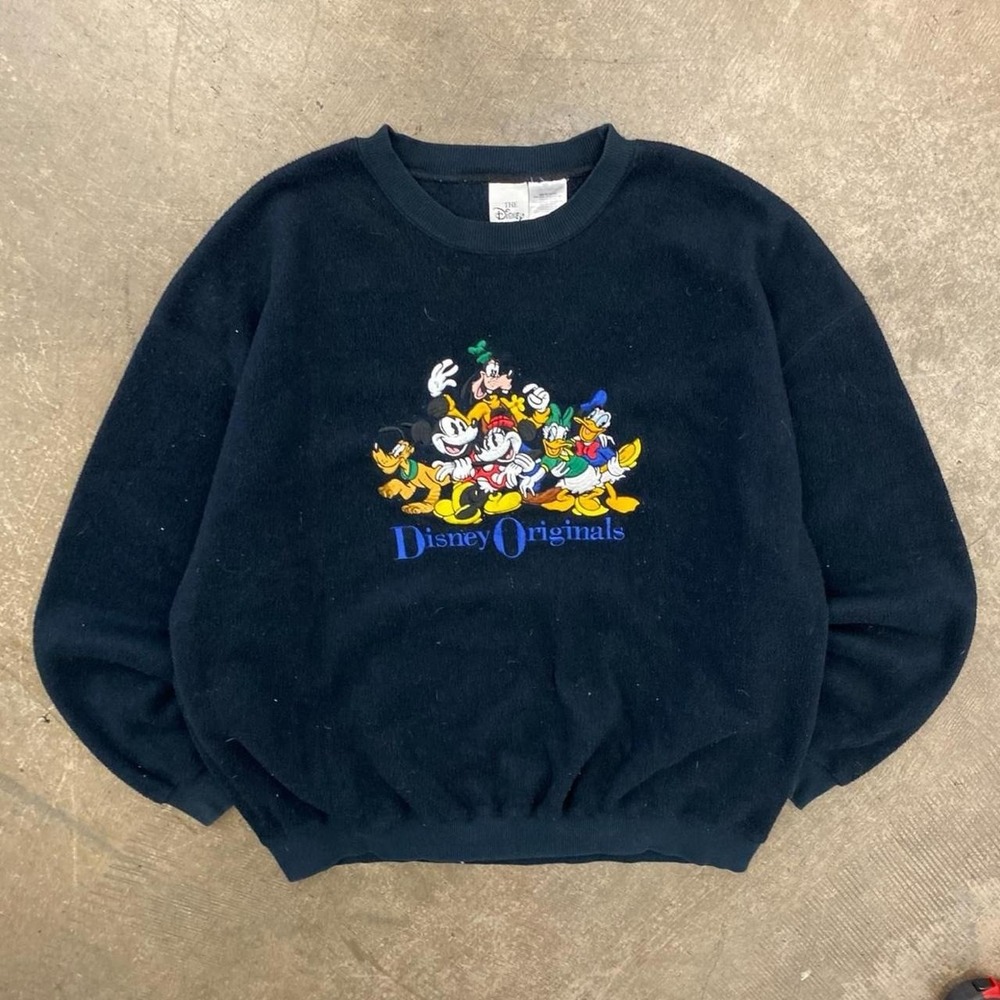 Vintage Disney Originals 90s Cartoon Mickey Goofy Donald Duck Sweatshirt Large